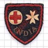 WW2 British Red Cross and St John India cloth formation sign. A scarce example the reverse with