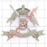 9th (Queen’s Royal) Lancers Victorian cap badge circa 1896-1901. Fine scarce die-stamped white metal