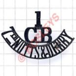 1 / CB / 7th NOTTS & DERBY blackened brass Sherwood Foresters shoulder title. (Westlake 1211)