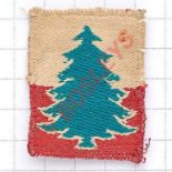 3rd Carpathian Rifle Division WW2 Polish cloth formation sign. Green Christmas tree embroidered on a