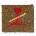 Rare WW2 “Special Forces” railway sabotage course cloth formation sign. Profile of a railway line in