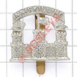 Irish. Royal Inniskilling Fusiliers scarce OR’s cap badge circa 1926-34. Die-cast white metal castle