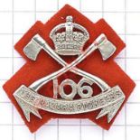 Indian Army. 106th Hazara Pioneers cap badge circa 1903-22. British made die-stamped crowned crossed