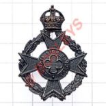 Royal Army Chaplains Department cap badge. Good WW2 die-stamped blackened example Ludlow, London