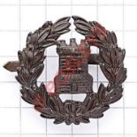 Isle of Wight Rifles Officer’s rare forage cap badge circa 1902-08. Blackened open to wreath with