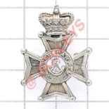 4th Middlesex Rifle Volunteers Officer’s Victorian field service cap badge Die-cast silvered crowned