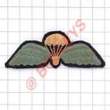 44th Indian Airborne Division WW2 parachute wing. Padded white parachute flanked by light blue wings