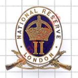 “Kensington” London National Reserve mufti badge. Blue centre with crown over “II” . Right hand butt