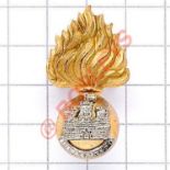 Irish. Royal Inniskilling Fusiliers post 1934 Officer’s cap badge. Die-stamped gilt flaming