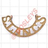 S. LANCS Victorian 1st pattern brass shoulder title. (Westlake 1233) Loops