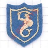 2nd Polish Corps WW2 cloth formation sign in BLUE Blue felt shield embroidered with white Maid of