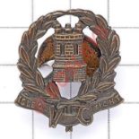 Isle of Wight Volunteer Training Corps scarce WW1 VTC bronze lapel. Die-cast bronze Tower of