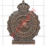 County of London (Cyclist) Bn. The London Regiment post 1908 OSD bronze badge A fine die-cast