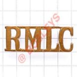 RMLC scarce Royal Marine Labour Corps brass shoulder title circa 1917-19. Short lived (Westlake