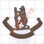 1st Bn. Warwickshire Volunteer Regiment WW1 VTC bronze cap badge. Die-stamped (KK 1682) Loops