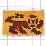 25 Corps rare printed cloth formation sign. Red Cyprus Lion printed on yellow rectangle.