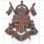 Imperial Yeomanry Cadets scarce OSD bronze cap badge. Die-cast crowned City of London shield resting