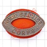 Home Service Corps rare WWI bronze shoulder title. Loops September 1914-March 1918. Formed and