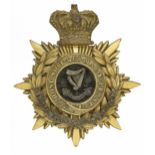 Badge. Irish. Connaught Rangers Victorian Officer’s helmet plate circa 1881-1901. A scarce gilt