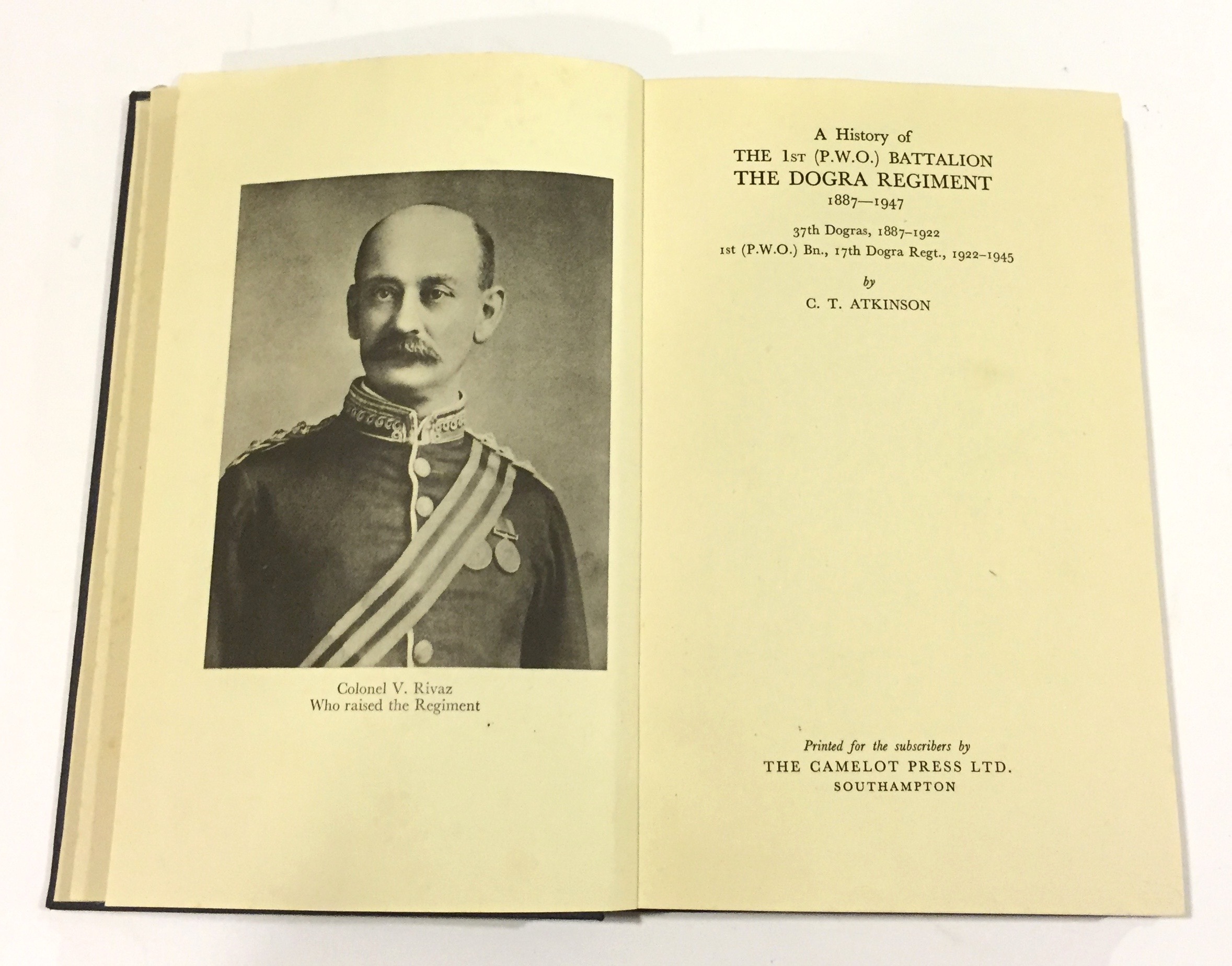 “A History of the 1st (PWO) Bn The Dogra Regiment” Original Edition A rare history of the Regiment