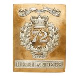 Badge. Scottish. 72nd Highlanders (Duke of Albany’s) pre 1881 Officer’s shoulder belt plate. A