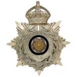 Badge. 2nd VB York & Lancaster Regiment Edwardian Officer’s helmet plate circa 1902-08. A fine