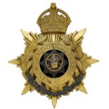 Badge. Cheshire Regiment Officer’s helmet plate circa 1902-14. A very fine scarce rich gilt