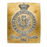 Badge. Scottish. Royal Scots Fusiliers Victorian Officer’s shoulder belt plate circa 1881-1901. A