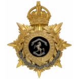 Badge. Queen’s Own Royal West Kent Regiment Officer’s helmet plate circa 1902-14. A good gilt