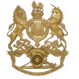 Badge. Territorial Royal Artillery post 1908 Officer’s helmet plate. A good die-stamped gilt