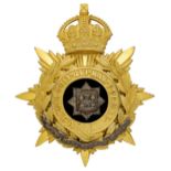 Badge. East Surrey Regiment Officer’s helmet plate circa 1902-14 Splendid rich gilt by example J &