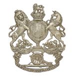 Badge. Artillery Volunteers OR’s sabretache ornament circa 1878-1901. A die-stamped white metal