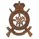 Indian Army. Madras Volunteer Guards OR’s Victorian helmet badge. Good scarce die-stamped brass