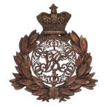 Badge. Scottish. 1st or the Royal Scots Regiment, Victorian Officer’s shako plate 1869-1878. A