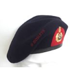WW2 1944 Royal Marine Officer’s Beret. A very good example of dark blue cloth, retaining two piece