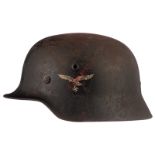 German Third Reich M40 Luftwaffe Single Decal Steel Helmet. A good rolled edge example retaining