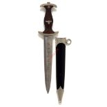 German Third Reich NSKK dagger by by Horster, Solingen. A good example with nickel mounts, the blade