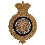 York and Lancaster Regiment Victorian Officer’s glengarry badge circa 1881-96. A fine die-stamped