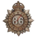 Indian Army. 86th Carnatic Infantry Officer’s pagri badge circa 1903-22 A good scarce die-stamped