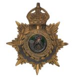 Badge. The King’s (Shropshire Light Infantry) Edwardian Officer’s helmet plate circa 1902-04. A good