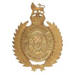 Badge. New Zealand. A Squadron 2nd Regiment North Canterbury Mounted Rifles helmet plate. A fine