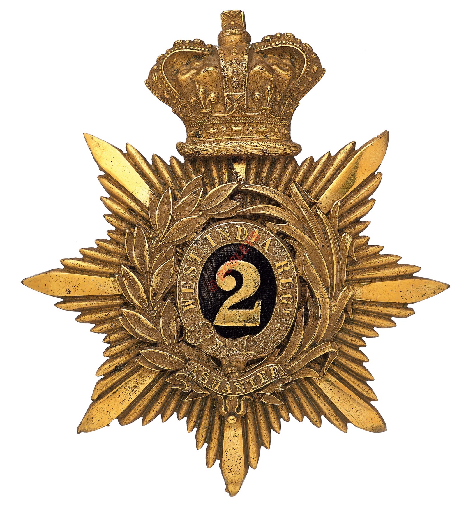 Badge. 2nd West India Regiment Victorian Officer’s helmet plate circa 1881-1901. A good scarce