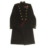 Indian Army Officer’s frock coat. The frock coat is a fine double breasted dark blue melton cloth