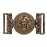 Badge. Herefordshire Rifle Volunteers Victorian Officer’s waist belt clasp. A good silvered