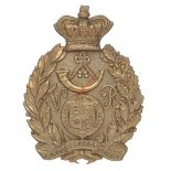 Badge. South Africa. Prince Alfred’s Guard Victorian helmet plate A good die-stamped post 1874 white