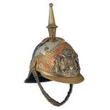 19th / Early 20th Century Continental Officer's Helmet. A good example with silvered skull, to the