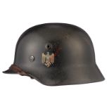 German Third Reich M40 Army Single Decal Steel Helmet. A good rolled edge example retaining much