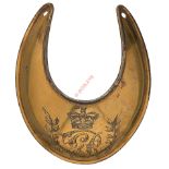 Badge. Georgian Officer’s Universal Pattern Gorget circa 1796-1830. A fine copper gilt example of