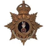 Badge. Loyal North Lancashire Officer’s helmet plate circa 1901-14. A gilt example. Crowned star