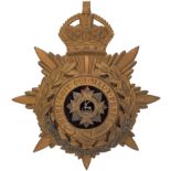 Badge. Bedfordshire Regiment Officer’s helmet plate circa 1901-14. A good gilt example. Crowned star